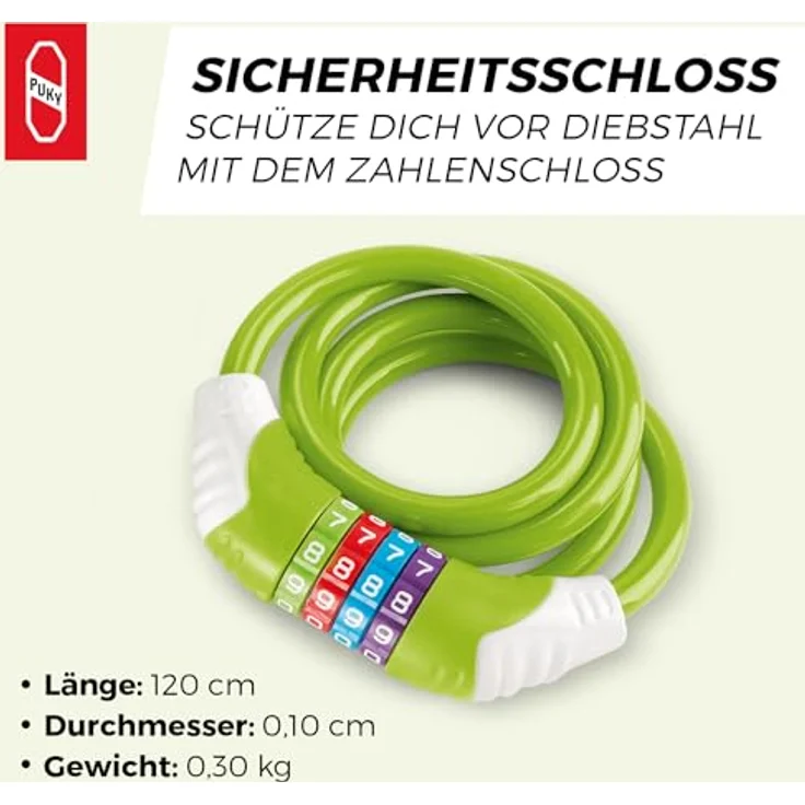 PUKY KS Sicherheitskabelschloss kiwi – Bild 4