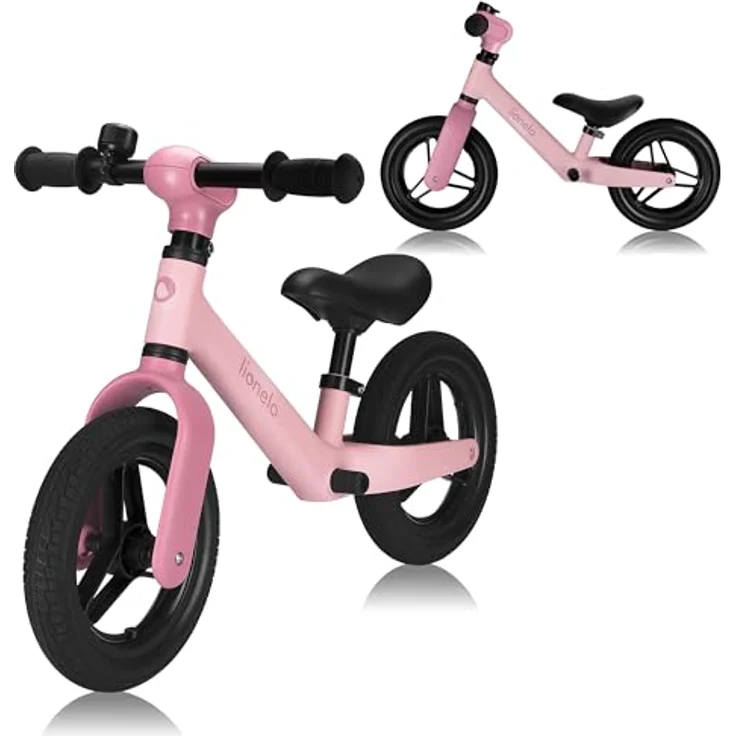 Lionelo Toni Kinder-Laufrad, 18 Monate - 30 kg, verstellbarer Sitz und Lenker, PU-Gummi-Räder 25 cm, rutschfester Griff, leicht 2,3 kg, Fußstütze, Klingel, Korb – Bild 1