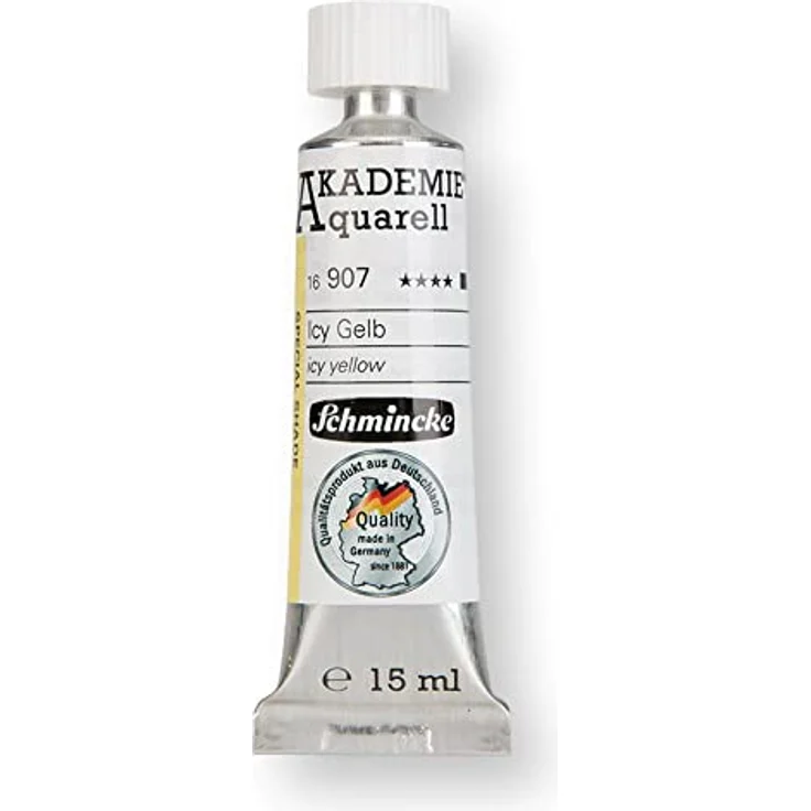 Schmincke – AKADEMIE® Aquarell Tubenfarbe, Icy Gelb, 15 ml, pastellige Icy Colours Sonderfarbe für feine Künstler-Aquarellfarben – Bild 1