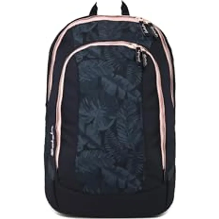 Satch air Schulranzen, gepolstert, 26L Stauraum, standfest, mit Laptopfach, Midnight Jungle - Blau