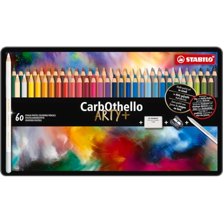 STABILO CarbOthello Arty, 60er Metalletui mit Pastellkreidestiften, Künstlerqualität, Ø 4,4 mm, hochpigmentiert, trocken misch- und wischbar – Bild 2