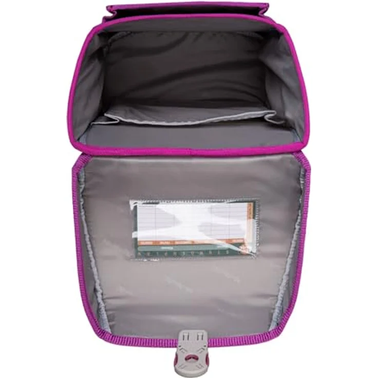 McNeill Schulranzen Tenero, Pinky (Set, 5-tlg) mit Federmäppchen, Turnbeutel, Schlamperrolle & Motivmagnet, leichtgewichtig, ClickFlex Rückensystem, reflektierendes Magnetschloss, gepolsterte Schultergurte – Bild 7