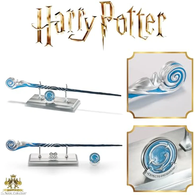 The Noble Collection Harry Potter Celebration Zauberstab, 36,8 cm großer Zauberstab mit Ständer und Spieß, Kostümzubehör – Bild 5