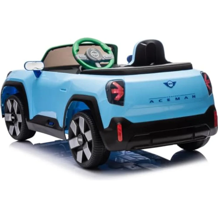 Vrooomy MINI Aceman 12V Elektroauto für Kinder mit Fernbedienung, Sicherheitsgurten und Bluetooth, Blau, 1 bis 5 Jahre – Bild 5