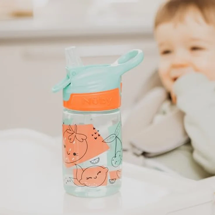 Nuby Incredible Gulp Trinklernbecher, 360 ml, auslaufsicher mit Erdbeermotiv, ergonomischer Griff, 2er-Pack, geeignet ab 18 Monaten – Bild 3