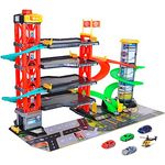Dickie Toys - 4-stöckiges Parkhaus für Kinder ab 3 Jahre (87x52 cm) mit Zubehör - große Spielzeug-Parkgarage auf 5 Ebenen mit Aufzug, Rennbahn, Spielzeugautos, Hubschrauber, Licht & Sound