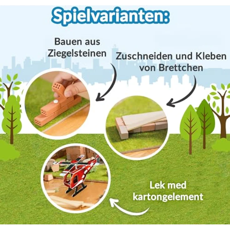Trefl Brick Trick - XL - Feuerwache, Baukasten mit echten Ziegeln und Holz, umweltfreundliche Materialien – Bild 3