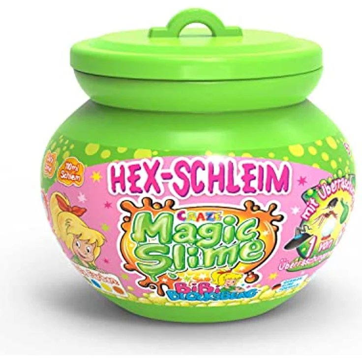 CRAZE Magic Slime Bibi Blocksberg 3er Set, Experimentierschleim inkl. Spielfigur, bunt, mit Glitzer und Hexenkessel – Bild 2