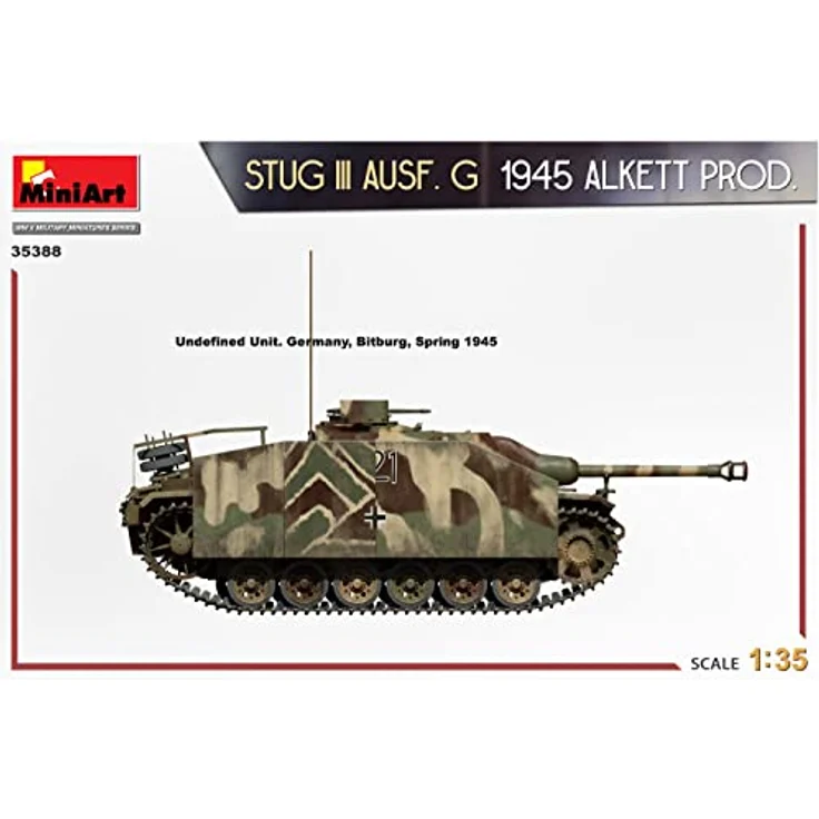 Mini art StuG III Ausf. G 1945 Alkett Prod., Modellfahrzeug im Maßstab 1:35 mit beweglichen Winterkettengliedern und detailgetreuen Photoätzteilen – Bild 16