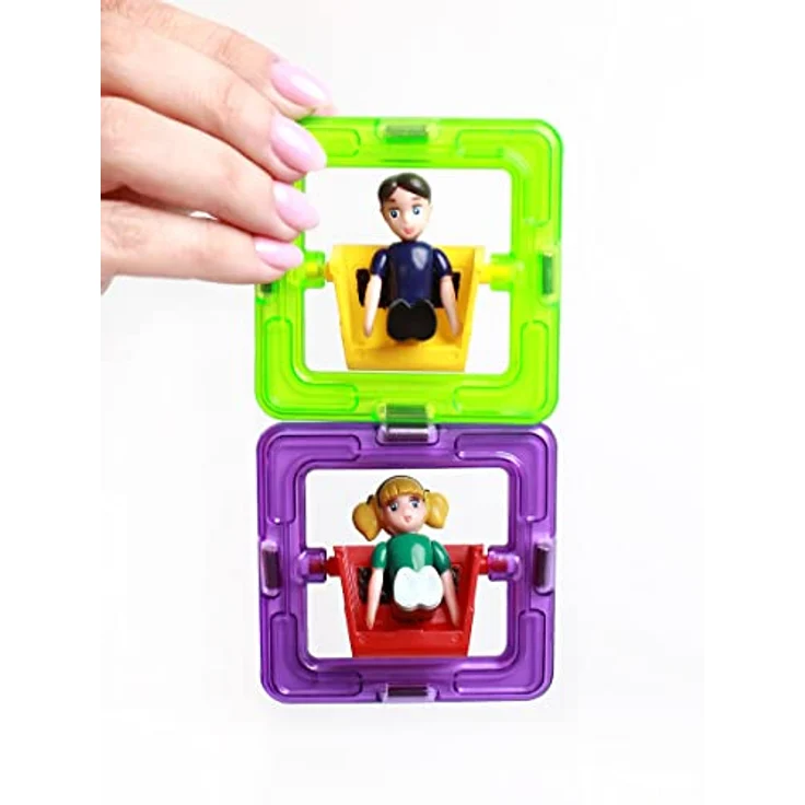 MK MAGNIKON Magnetische Bausteine Ersatzset, universell kompatibles Kinderspielzeug ab 3 Jahre, Montessori Motorikspielzeug für kreative Bauprojekte – Bild 2