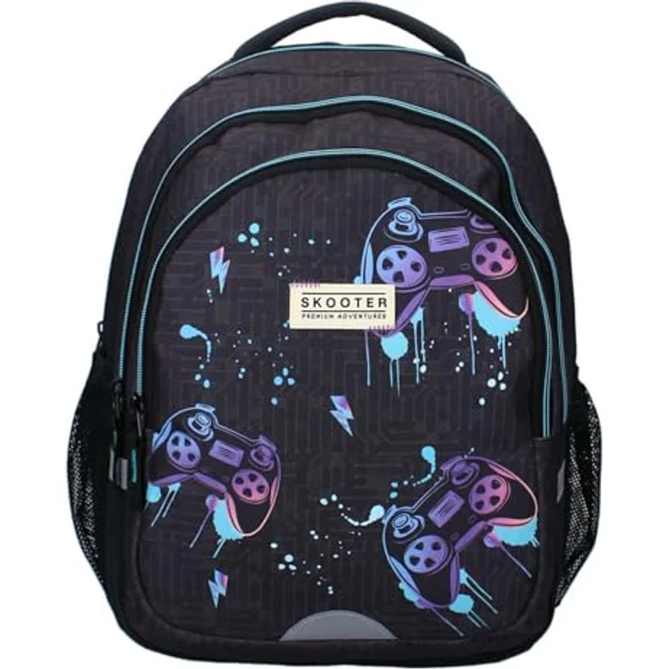 Vadobag Schulrucksack Skooter Game Face On, 34 Liter mit Laptopfach, schwarz – Bild 2