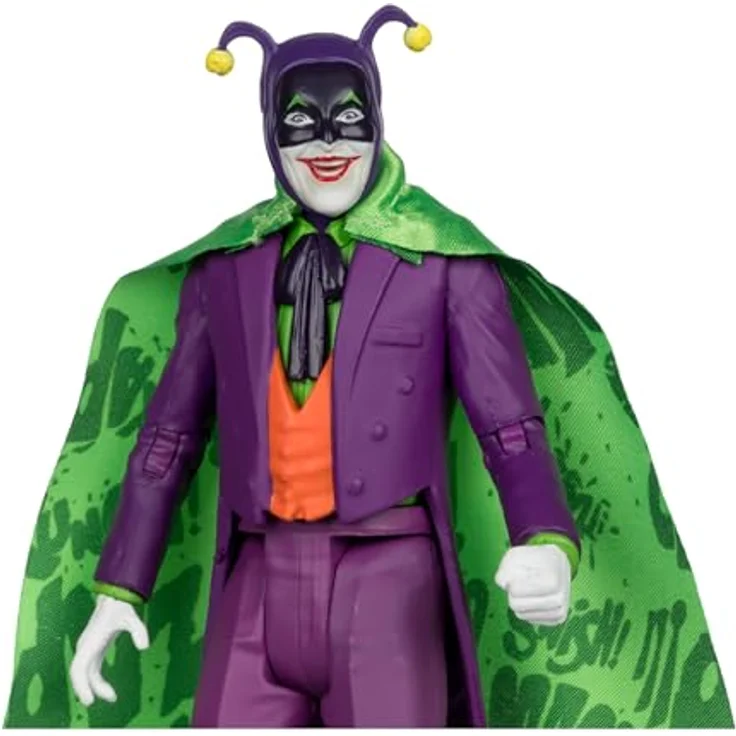 McFarlane Toys DC Retro Batman 66 Batmobil with Joker, detailreiches Fahrzeug mit beweglichen Rädern und rotierenden Lenkern, Gold Label – Bild 3