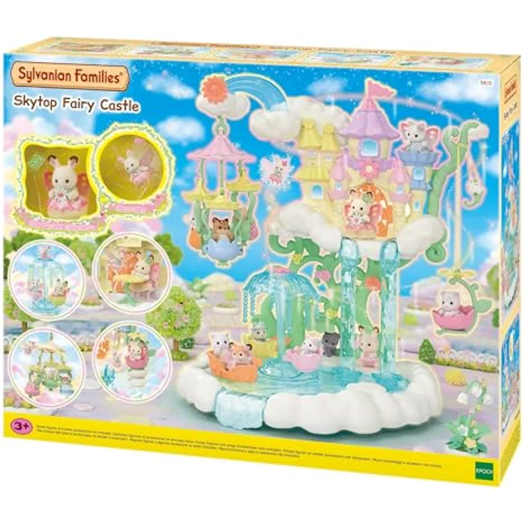 Sylvanian Families 5815 Himmlisches Prinzessinnenschloss, Spielset mit Schokoladenhasen Baby und Blumenfee, für kreative Rollenspiele ab 3 Jahren – Bild 1