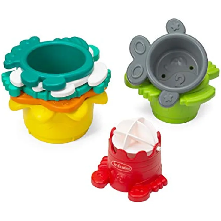 Infantino Stacking Cups With Water Mill, set of 8 pieces ( 7 pyramids + 1 water mill)