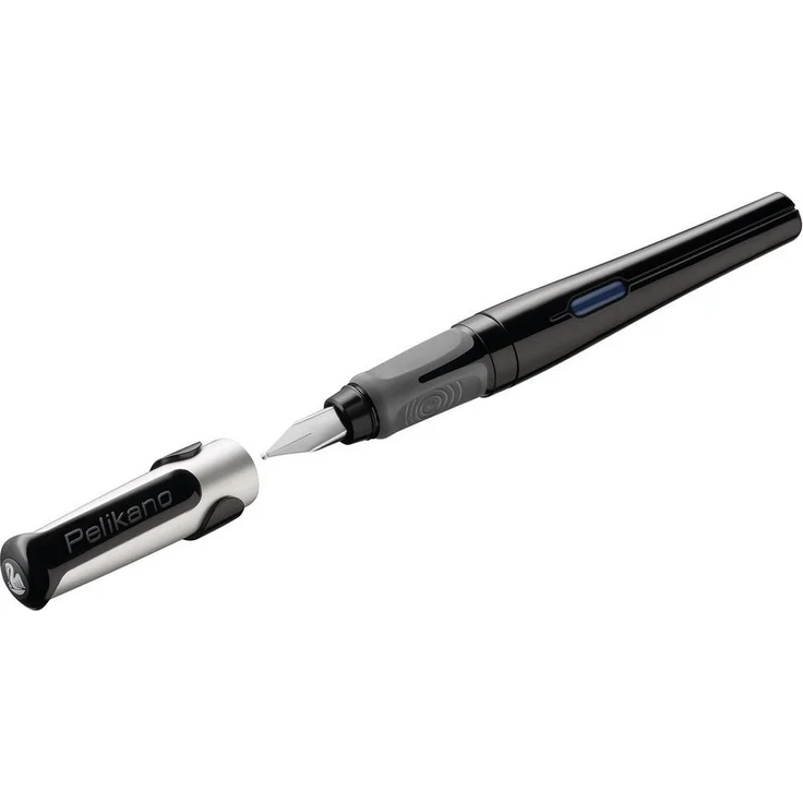 Pelikan Füller Pelikano Original, Für Linkshänder, blau, schwarz, Edelstahl-Feder, Soft-Griffzone – Bild 1