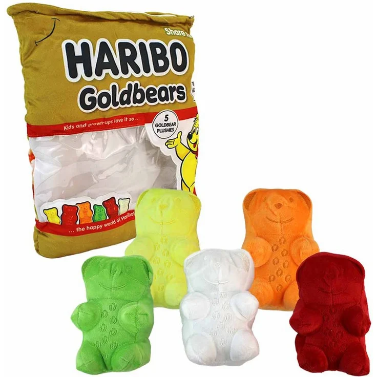 BEMIRO XXL Haribo Goldbären Kuscheltier Beutel, ca. 40 cm, gold