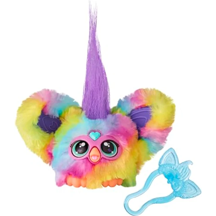 Hasbro Furby Furblet Electric Rave, Mini- elektronisches Kuscheltier mit Regenbogenfell und über 45 Sounds, für Kinder ab 6 Jahren – Bild 1