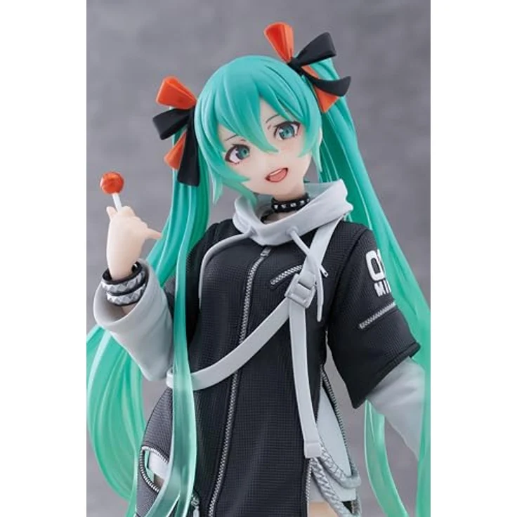 Taito Prize - Hatsune Miku - Fashion (PUNK Ver.), PVC Statue, 18 cm, detailreiche Sammlung – Bild 5
