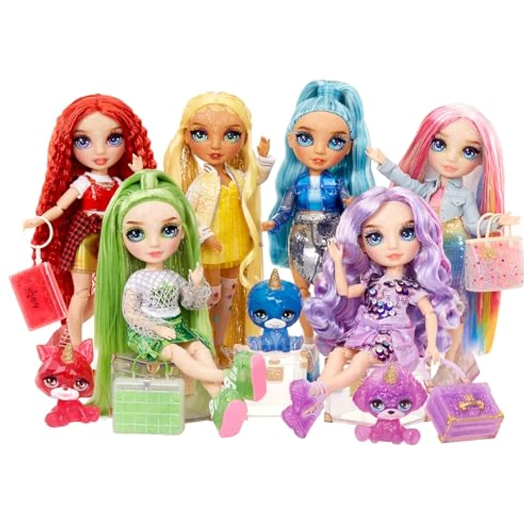 Rainbow High Anziehpuppe Classic Ruby Fashion Doll - Glitzerhaftes Haustier & lange Haare – Bild 5