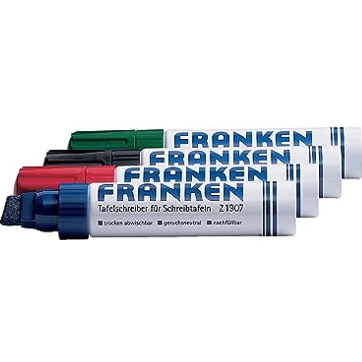 FRANKEN JumboMarker Whiteboard Marker, nachfüllbar, 4-12 mm, 4 Stück in rot, grün, blau und schwarz – Bild 2