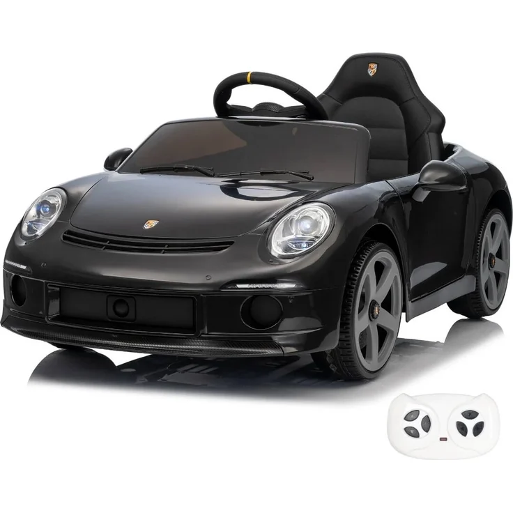 Porsche RUF GT Kinder Elektro Auto, 12V, mit Fernbedienung und MP3-Player, Schwarz, für 1 bis 5 Jahre