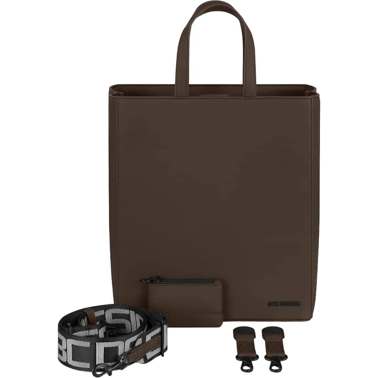 ABC Design Tote Bag Daily, Design-Tragetasche aus veganem Leder mit drei großen Staufächern, braun