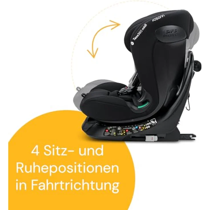 Osann Kindersitz Taos 360 midi, drehbar für Reboarder bis 150 cm, inklusive Isofix-Basis & Toptether, Schwarz – Bild 5