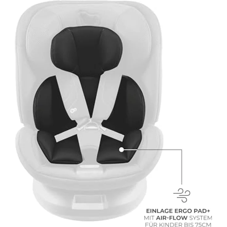 KinderKraft Xpedition 3, Reboarder Kindersitz nach ECE R129/i-Size, 360° Drehung, verstellbarer Sitzwinkel, erhöhter Seitenschutz, schwarz – Bild 11