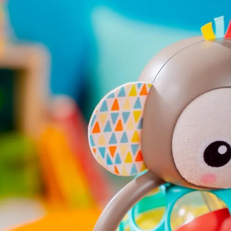 Bright Starts Grab & Giggle Monkey™ Multi-Sensory Toy, Greifspielzeug mit Sound und über 20 Geräuschen, für Babys ab 6 Monaten – Bild 5