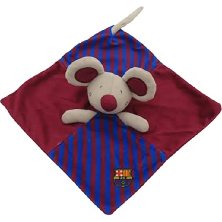 FC Barcelona Doudou Schmusetuch, weiches Kuscheltuch für Kinder, rot, One Size, 22 × 22 cm