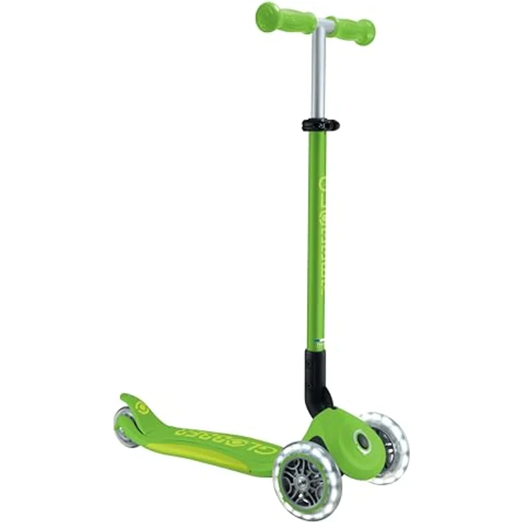 Globber Primo Foldable Plus Light - 3 Wheels Scooter, Lime Grün - Stabiler Kinderroller, leicht zu transportieren – Bild 1