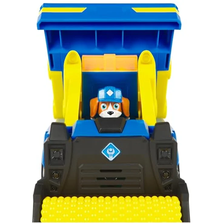 Spin Master Paw Patrol Rubble und Crew Wheeler Deluxe Truck, 38 cm Baufahrzeug mit Licht- und Geräuscheffekten sowie 5 cm Wheeler-Figur – Bild 5