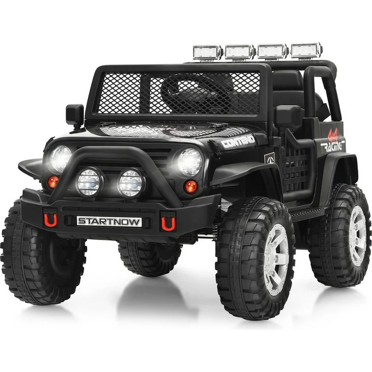 COSTWAY Elektro-Kinderauto, Schwarz, Belastbarkeit 50 kg, mit Musik, Hupe, USB, MP3, Radio - Preisvergleich