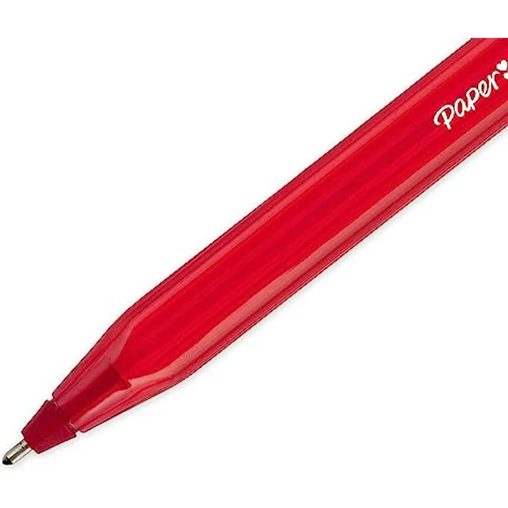 Paper Mate Inkjoy 100, Kugelschreiber mit 1 mm Tip, rot, transparentes Gehäuse, 50 Stück – Bild 3