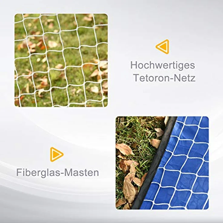 HOMCOM Fußballtore, Pop Up Tor, Tragbares Fußballnetz, 2er Set Minitore, mobil mit Tragetasche, Faltbar, Blau, 123 x 80 x 80 cm – Bild 3