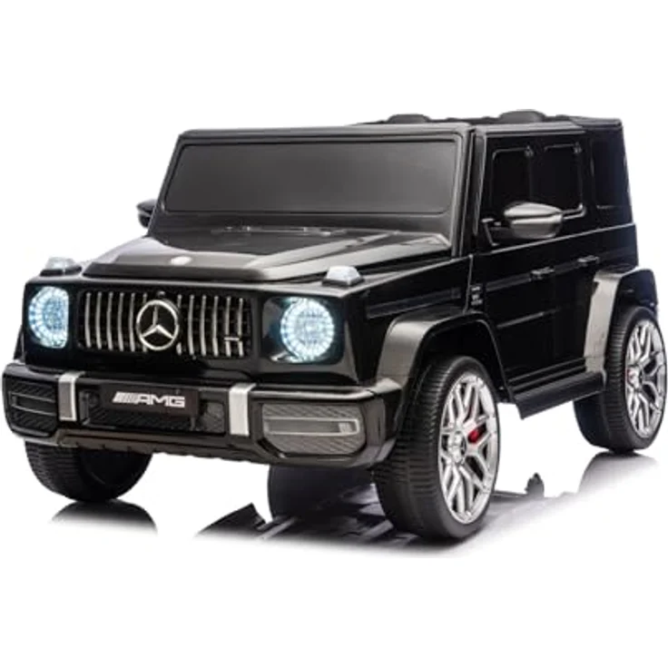 Beneo Elektrisches Kinderauto Mercedes-Benz G63 AMG 4x4, Zweisitzer, schwarz, MP3-Player mit USB/AUX und Bluetooth, Allradantrieb, Lithium-Batterie, EVA-Räder, Kunstledersitze, Fernbedienung, lizenziert – Bild 1