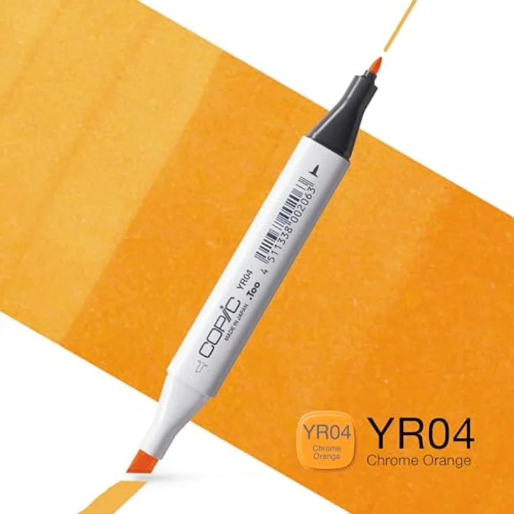 Copic Classic Marker YR - 04, Chrome Orange, professioneller Layoutmarker mit breiter und feiner Spitze, schnelltrocknend – Bild 2