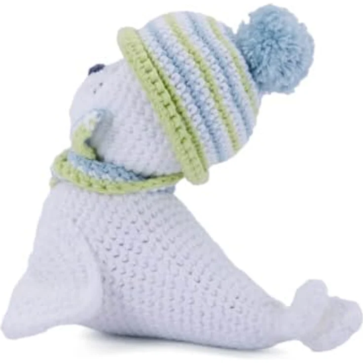 Gründl Häkelset Kuscheltier, Giraffe Gina, Esel Eddy, Robbe Robby, Tiger Timmy, 100% Baumwolle, 70 g in 3 Farben, inklusive Häkelnadel und Strickanleitung – Bild 2