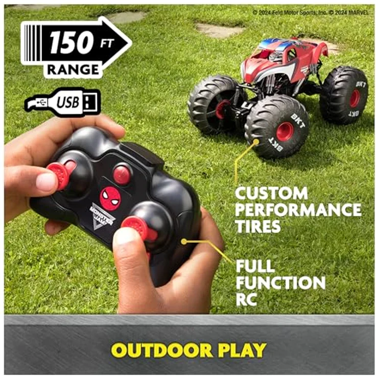 Monster Jam Remote Control Vehicle Mega Spiderman, RC Auto mit Spiderman Design – Bild 5