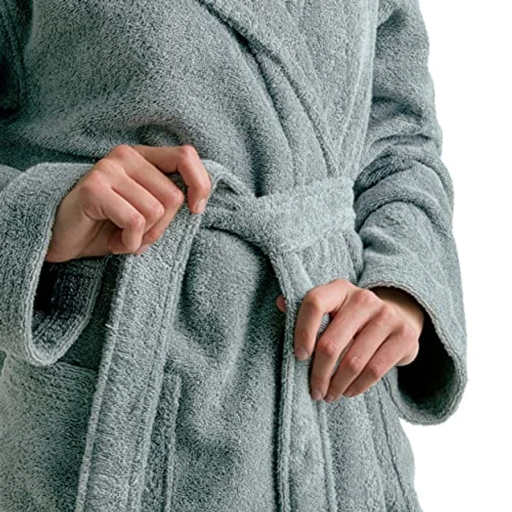Möve Unisex-Bademantel Superwuschel Kapuze, Langform, Walkfrottee, in Uni - Preisvergleich – Bild 2