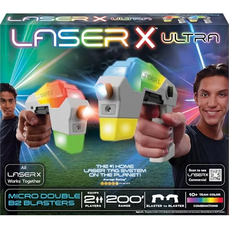 Laser X Ultra Micro B2 Blaster, Kostümzubehör mit Präzisionsschüssen und Equalizer-Funktion, ideal für actiongeladene Laser Battles.