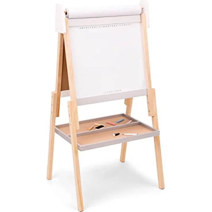 Mercator Medical New Classic Toys Blackboard, Magnetisches Whiteboard mit Kreiden, Marker und Schwamm, höhenverstellbar (110-114,5 cm) – Bild 2