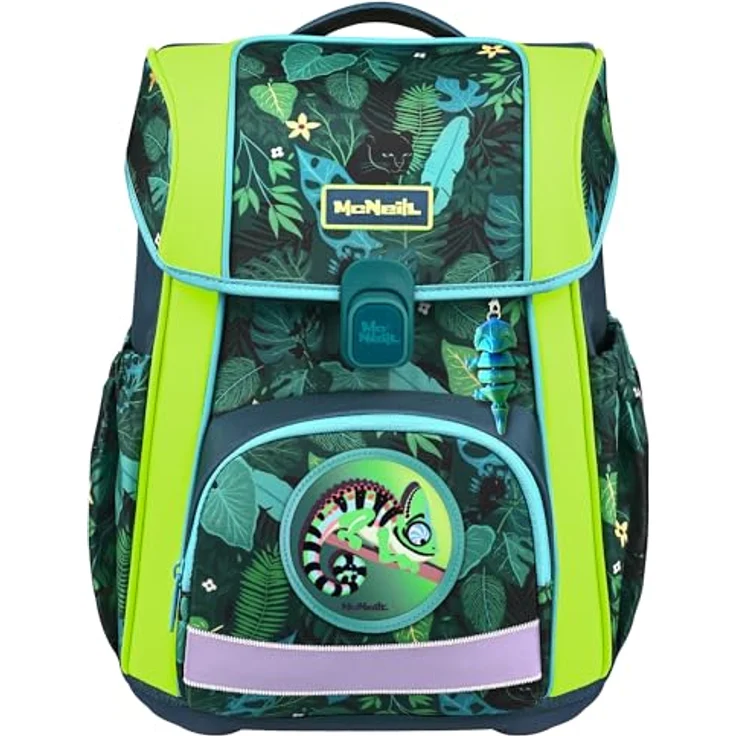 McNeill Schulranzen-Set BRAVO 9tlg. (TROPIC), ergonomisches Rückensystem, 21 L Volumen, inkl. gefülltem Etui und Sportbeutel – Bild 1