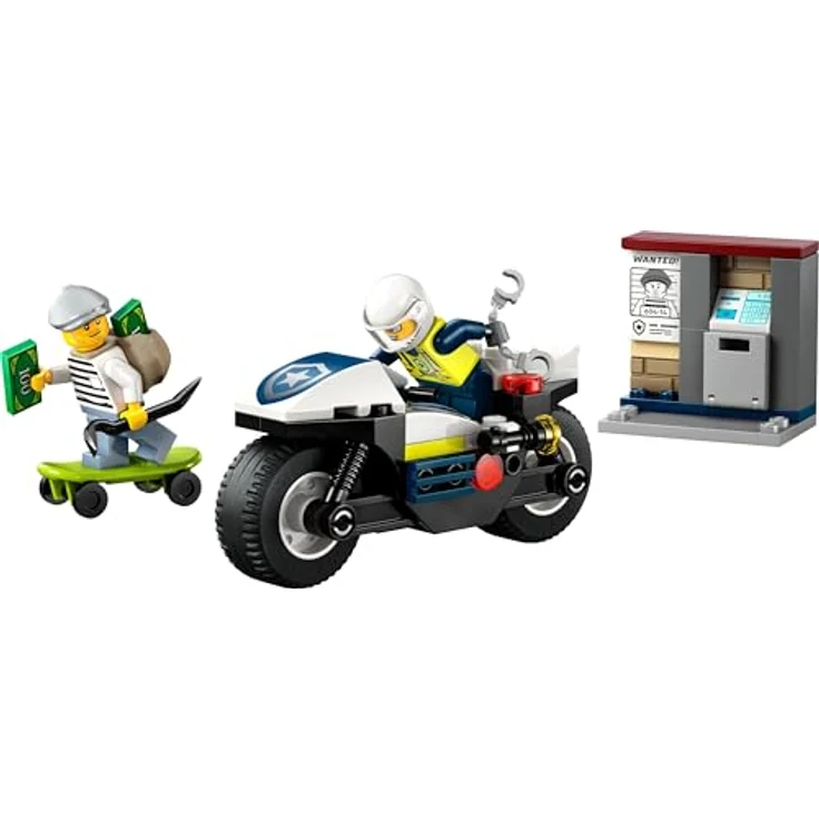 LEGO City 60455 - Verfolgungsjagd mit dem Polizeimotorrad, 65-teiliges Set für Kinder ab 4 Jahren mit Polizeimotorrad und Skateboard. – Bild 2