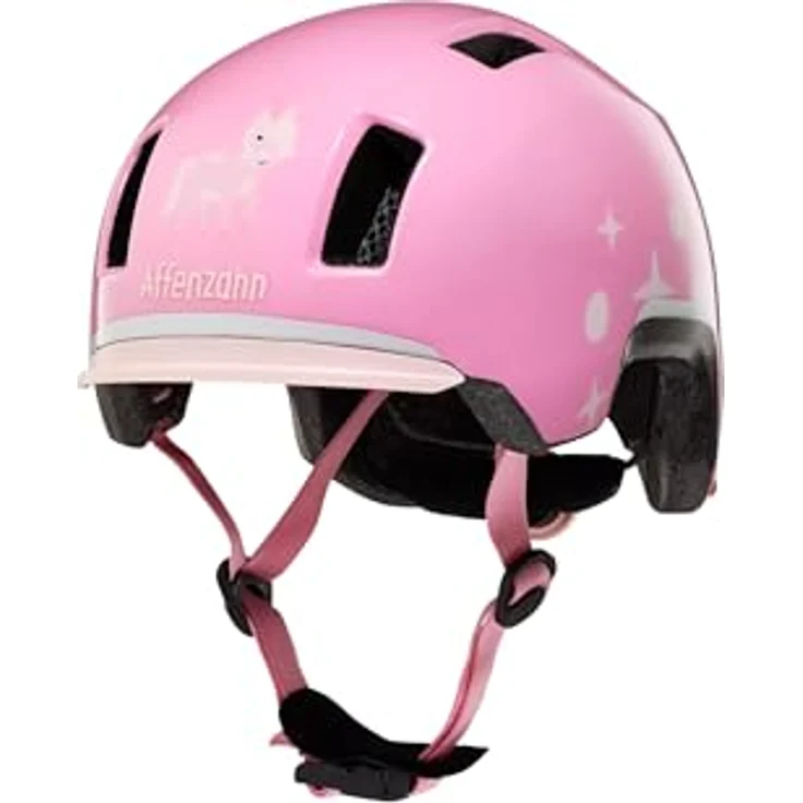 Affenzahn Fahrradhelm für Kinder Einhorn - Rosa, Individuell verstellbar, Größe S/M, Sichtbarkeit durch integriertes Rücklicht – Bild 1