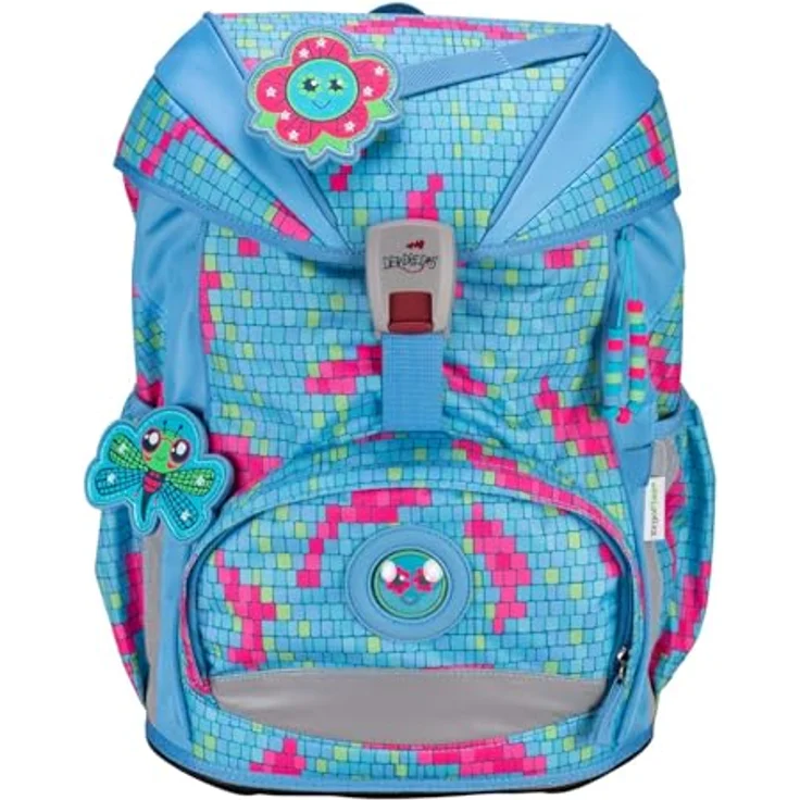 DerDieDas ErgoFlex Schulranzenset 5-teilig Happy Pixel, ergonomisch geformt mit atmungsaktiven Gurten – Bild 2