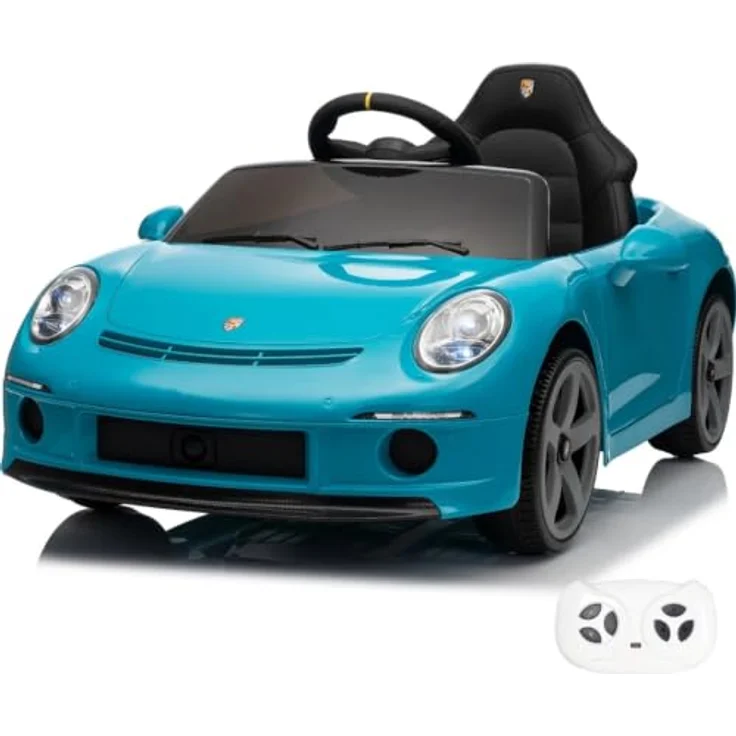 Porsche RUF GT Kinder Elektroauto, 12V, mit Fernbedienung, für 1-5 Jahre, blau, Sicherheitsgurt, MP3-Player, EVA-Reifen – Bild 1