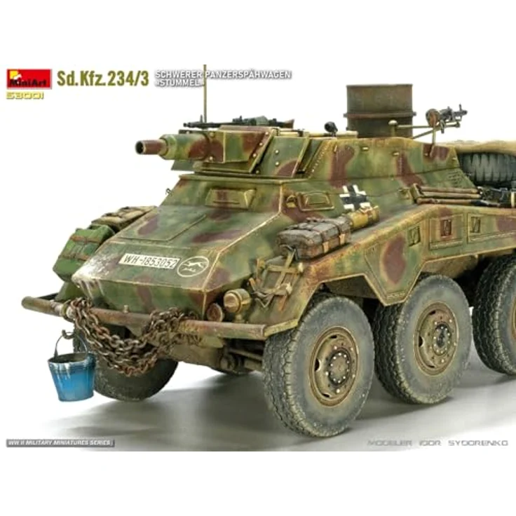 Mini Art 1:35 Sd.Kfz.234/3 Schw. Panzer Stummel, detailliertes Modellfahrzeug mit Photoätzteilen und Decals für vier Varianten – Bild 4