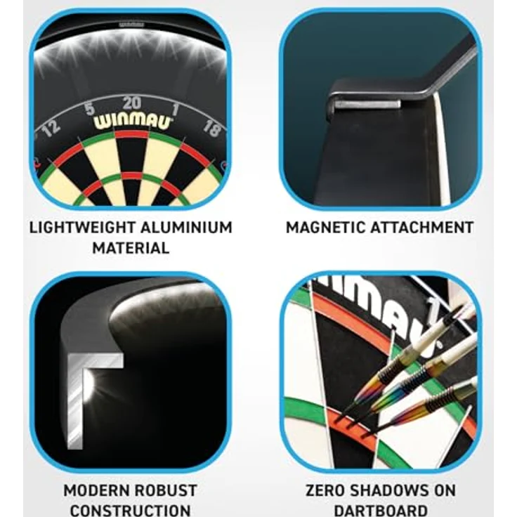 WINMAU Polaris 120° Dartboard Light, universelle Montage, leicht und diskret, für optimale Dartsichtbarkeit – Bild 3