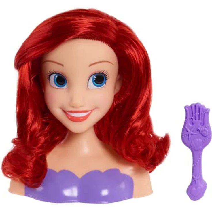 Disney Princess Ariel Frisierkopf Mini 14cm mit Haarbürste für Styling-Spaß, ab 3 Jahren, Just Play – Bild 4